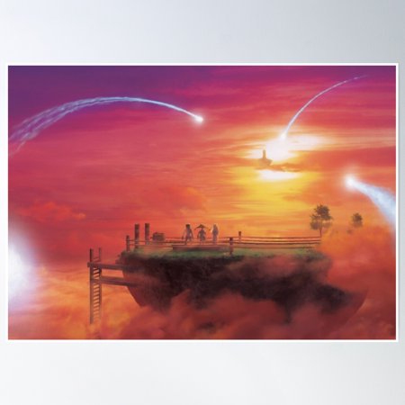 Moon Stone Fall Poster Wall Art, Modern Wall Decor, 8x12 UNFRAMED