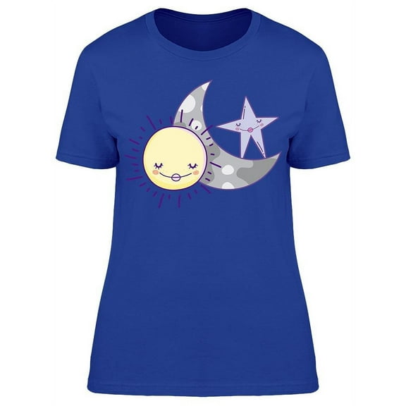 Moon Sun Cartoon T-Shirt Women -Image by Shutterstock, Female 3X-Large