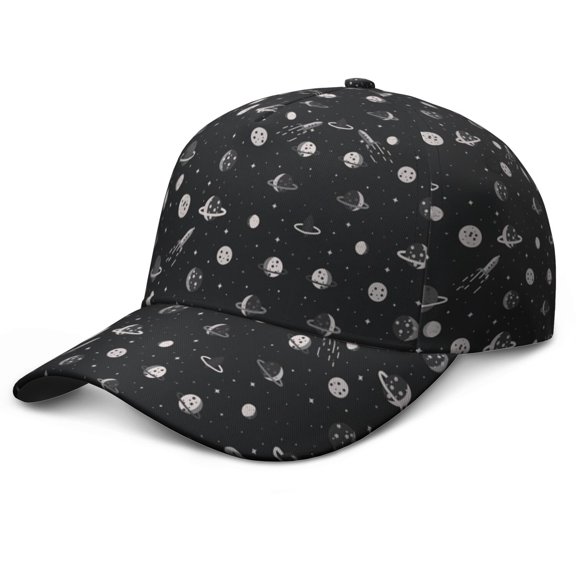 Moon Sun Nebula Cosmic Baseball Cap – Adjustable Performance Hat for Competition, Play, and Training with Cute Celestial Print