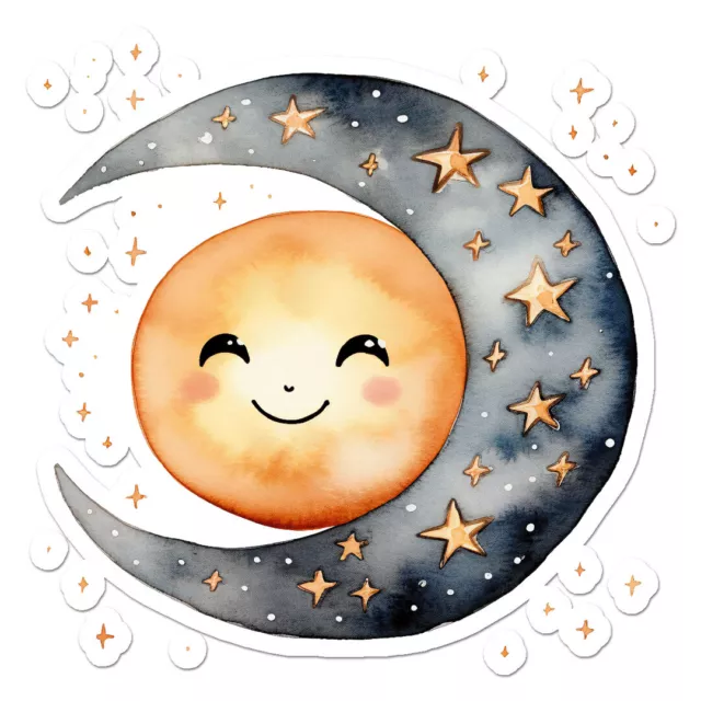 Moon Sun Stars Sticker Phone Decal Water Bottle Stickers Car Decals ...