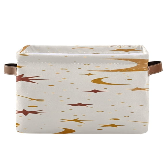 Moon Sun Stars and Planets Square Storage Bins with Handles Collapsible Containing Box 1 Pack