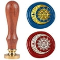 thumbnail image 1 of Moon Sun Wax Seal Stamp 1" Embossed Sealing Stamp Removable Vintage Brass Seal Head with Wooden Handle Stamps for Envelope Card Invitations Wedding Gift Packing Decoration, 1 of 9