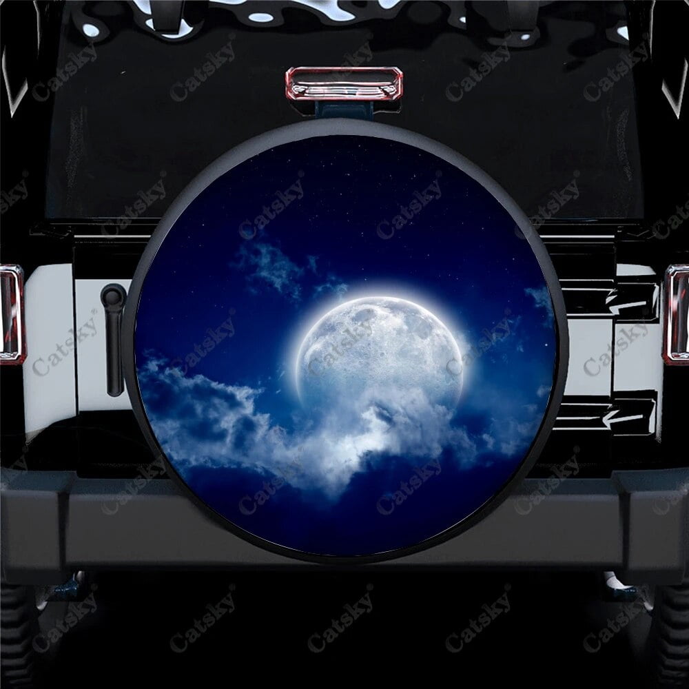 Moon & Sunset Print Spare Tire Cover Waterproof Tire Wheel Protector