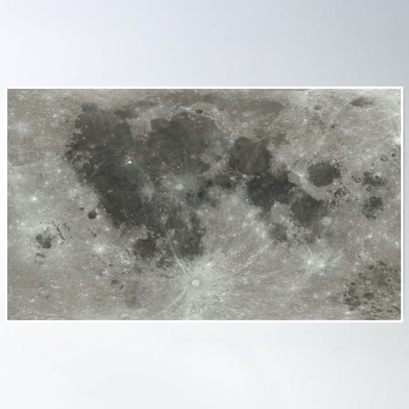 Moon Surface Map – Celestial Lunar Art Poster Wall Art, Modern Wall Decor, 8x12 UNFRAMED