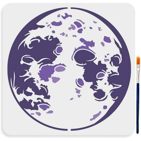 Moon Surface Painting Stencil 11.8x11.8inch Space Lunar Surface Planet Template Reusable Moon Soil Stencil Space Art Theme PET Template for Drawing Home Wall Art DIY Craft Decor for DIY