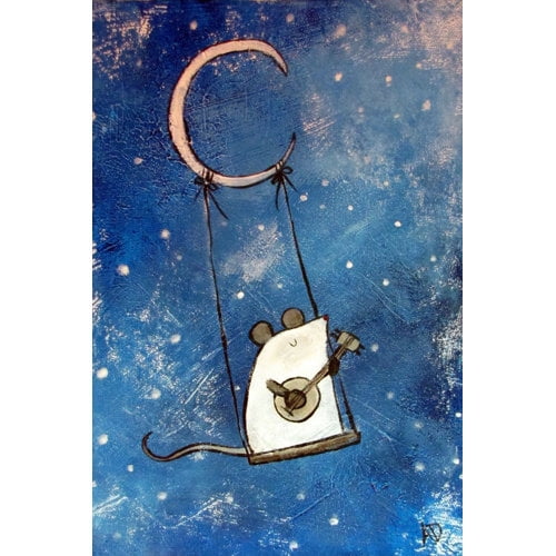 "Moon Swing" by Andrea Doss Painting Print on Wrapped Canvas