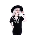 thumbnail image 1 of Moon Symbols Gothic V-Neck Shirt, Black (XXL), 1 of 1