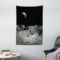 thumbnail image 1 of Moon Tapestry, Earth Seen From the Moon Space Debris Vast Universe Day and Night Cycle Photography, Wall Hanging for Bedroom Living Room Dorm Decor, 40W X 60L Inches, Black Grey, by Ambesonne, 1 of 2