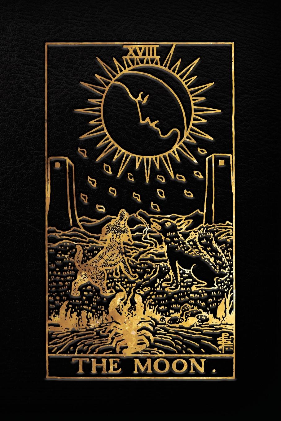 The Moon Tarot Card Notebook, Black and Gold - 120 Blank Pages - Moon Tarot Card Journal, Sketchbook, Diary (Tarot Card Notebooks) : The Moon Tarot Card Notebook