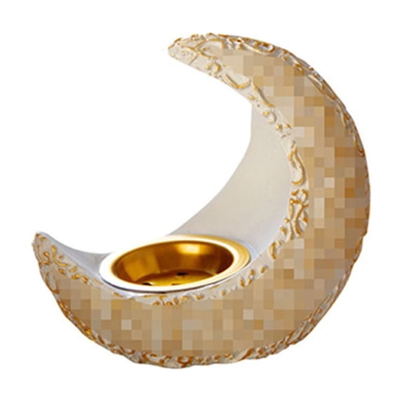 Moon Tea Light Candle Holder, Set of 3 Resin Decorative Candle Stands with Hollow-Out Design for Table Centerpiece, Wedding, Birthday Gift & Home Decor