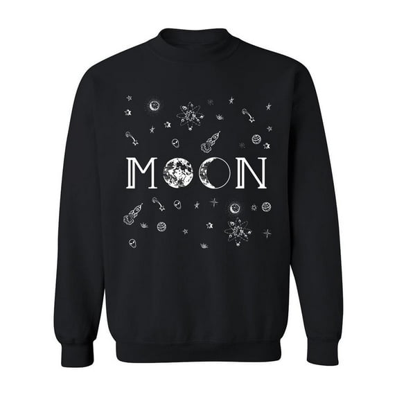 Moon Text Sweatshirt Men -Image by Shutterstock, Male XX-Large