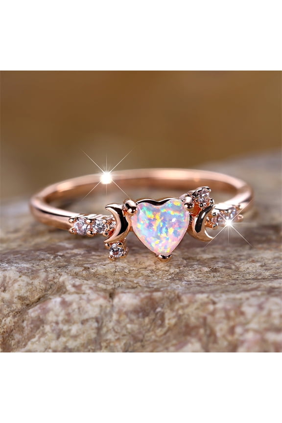 Moon Three Claw Ring On Both Sides Simple Copper Jewelry For Women Minimalist Everyday Wear Gift Idea Elegant Style