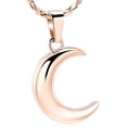 thumbnail image 1 of Moon Urn Necklace 316L Stainless Steel Memorial Lockets - Fill kit, 1 of 6