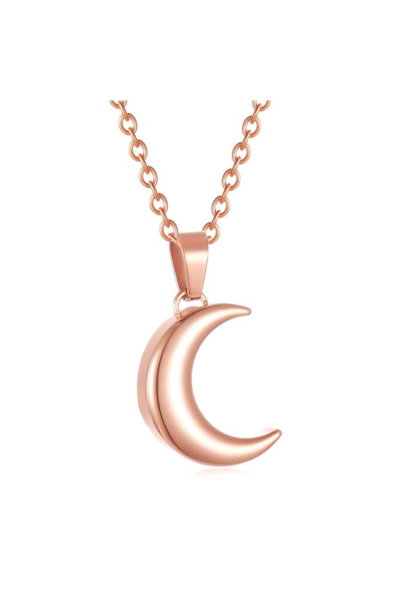 Moon Urn Necklaces for Ashes Stainless Steel Cremation Jewelry for Ashes Keepsake Urn Necklace for Human Pet Ashes Memorial Jewelry for Women Men Funeral Jewelry