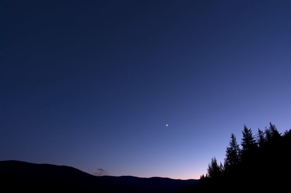 Moon Venus and Jupiter Conjunction Canvas Art - Yuichi TakasakaStocktrek Images (18 x 12)