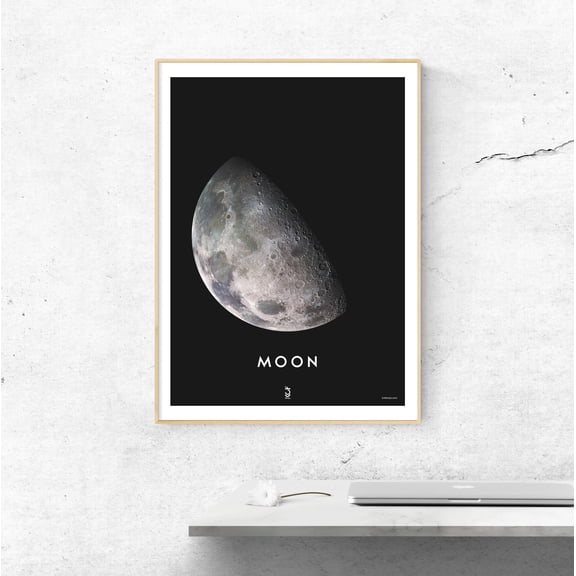 Moon Wall Art, Minimalist Moon Photo Print