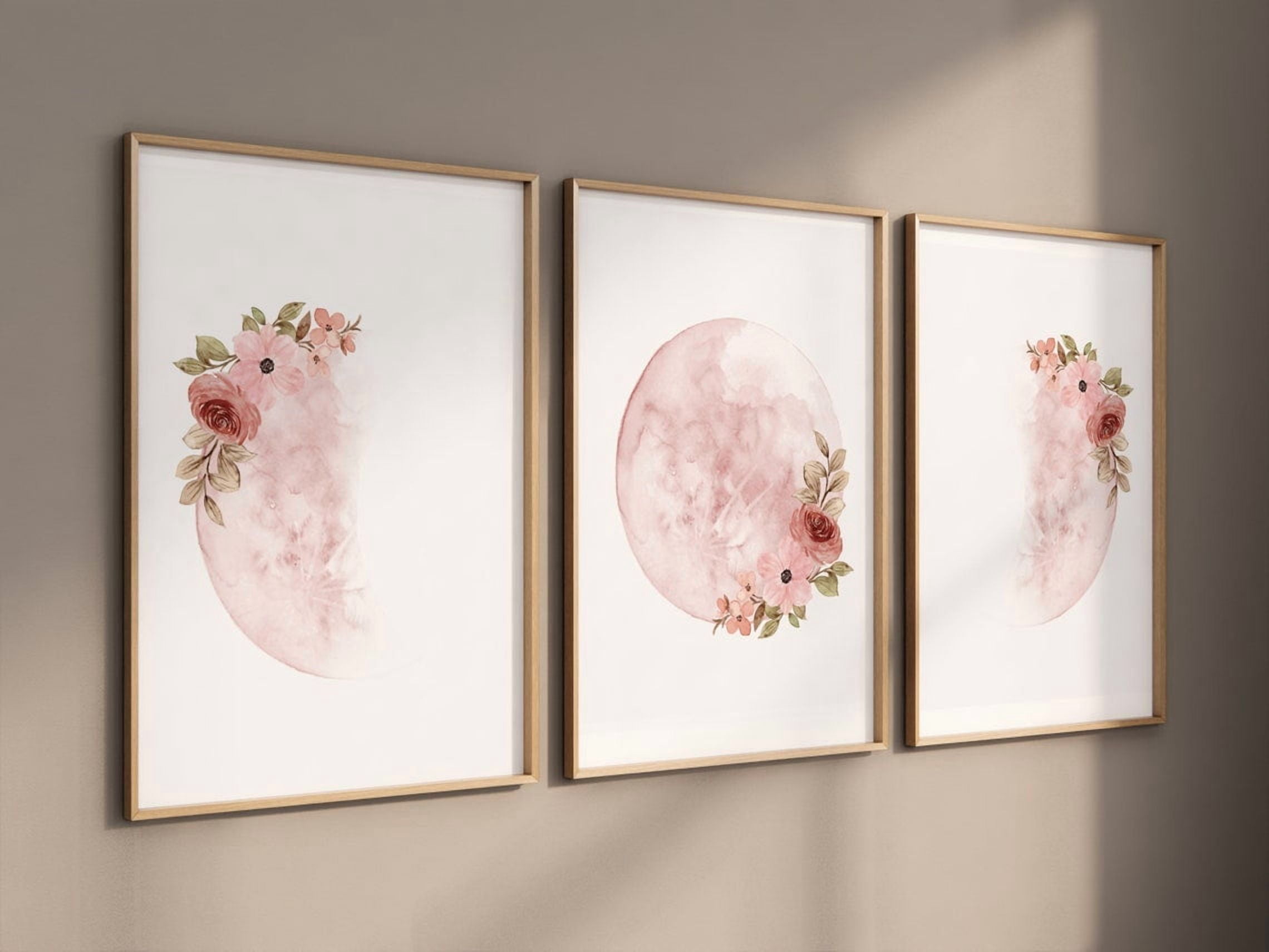 Moon Wall Art Moon Nursery Decor Blush Pink Blush Nursery Full Moon ...