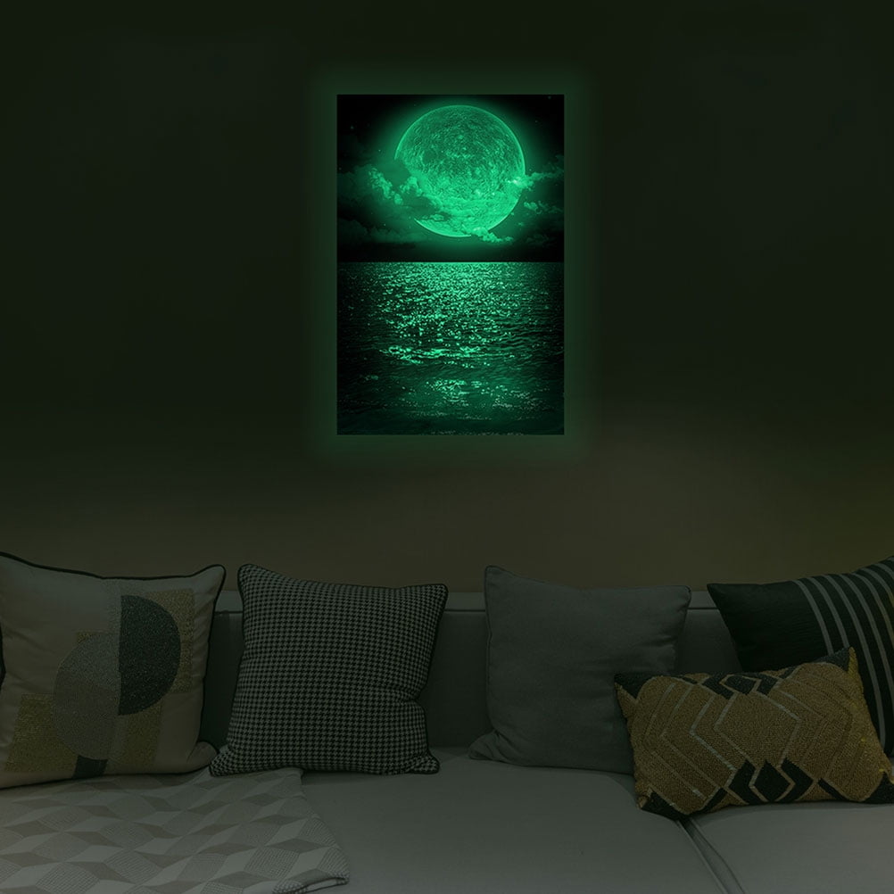 Moon Wall Decal Dark Decor Stickers Scenery Glowthe Luminous Wallpaper