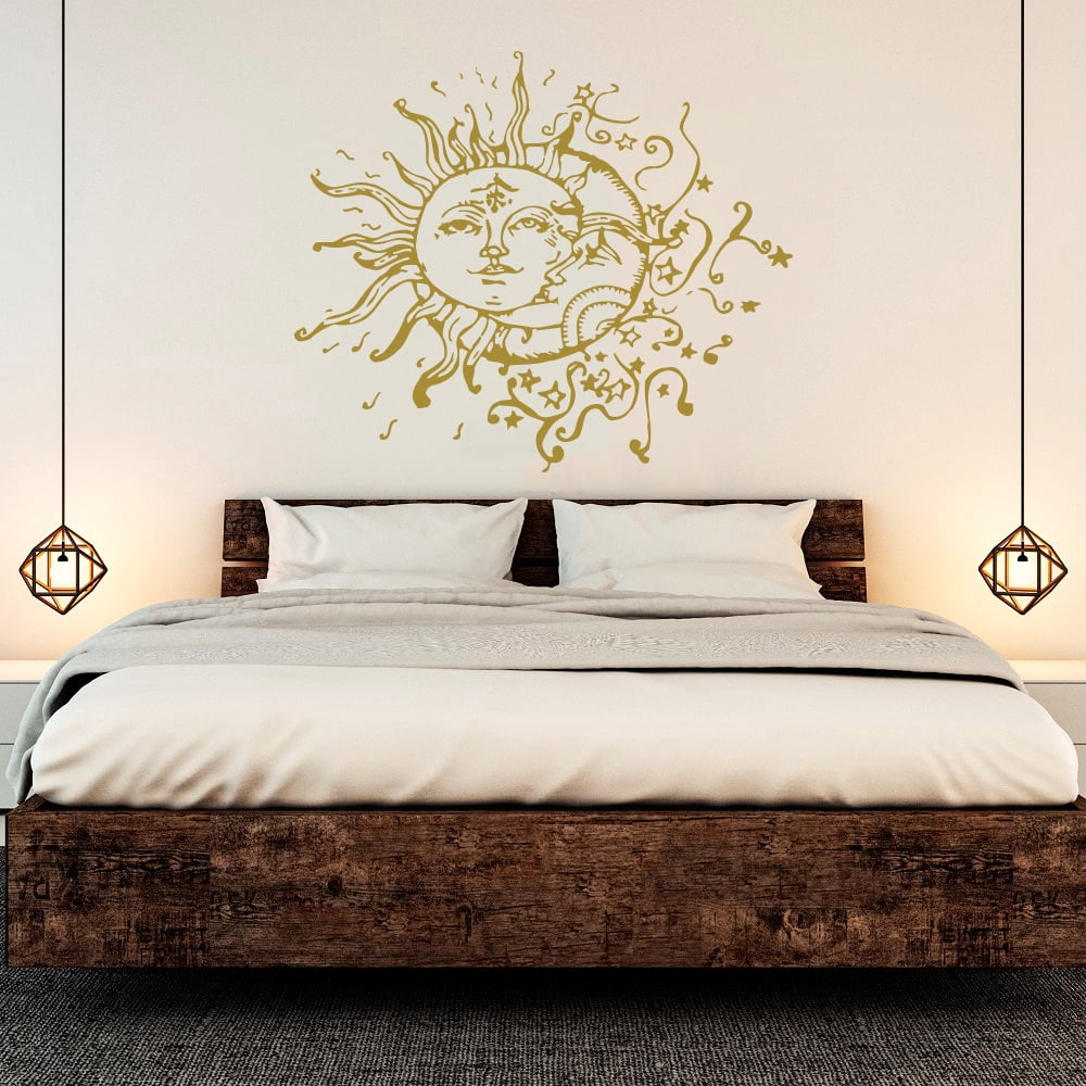 Moon Wall Decal Vinyl Sticker Decals Sun And Moon Crescent Dual Ethnic ...