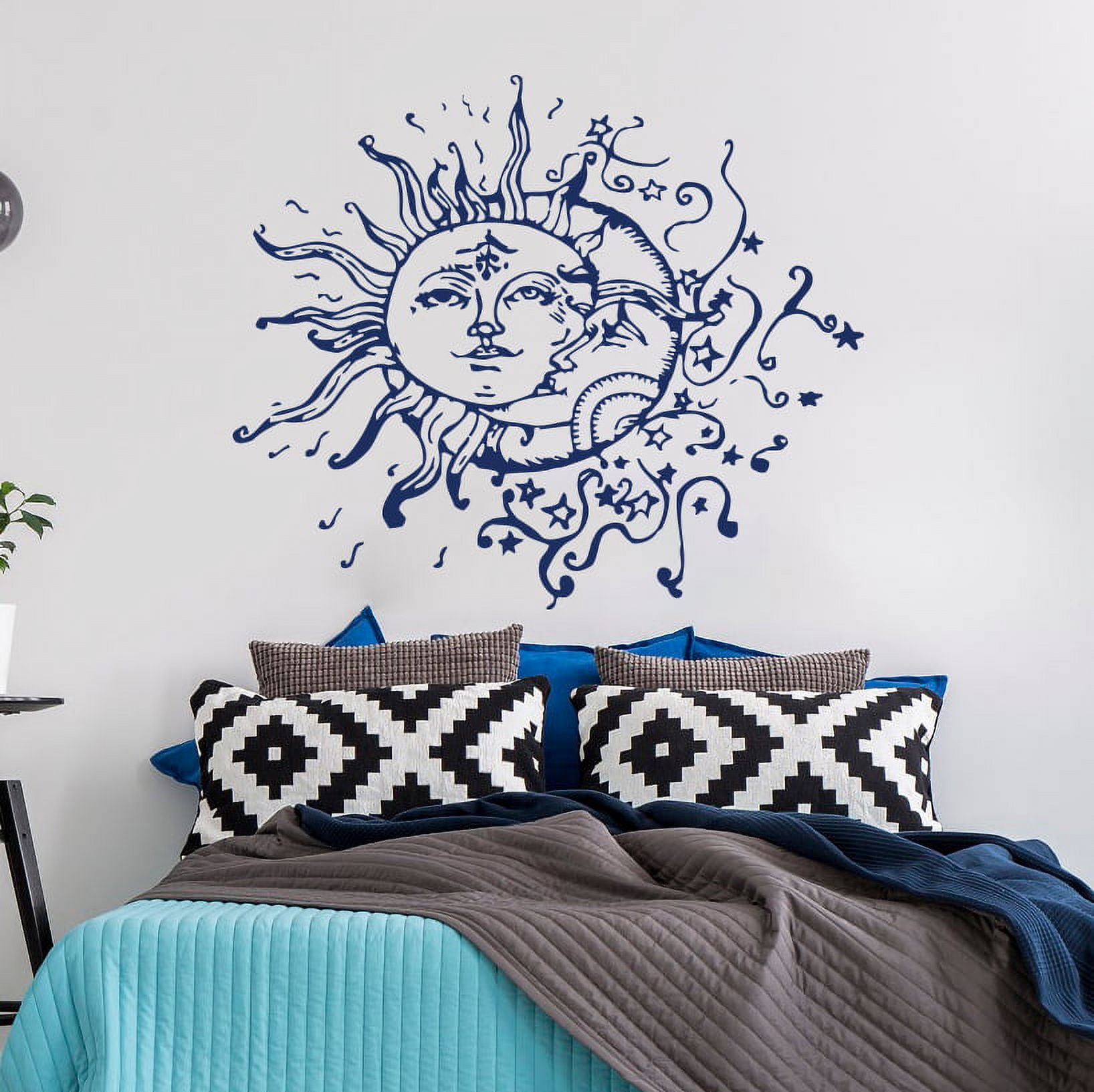 Moon Wall Decal Vinyl Sticker Decals Sun And Moon Crescent Dual Ethnic ...