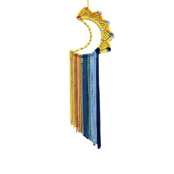 Moon Wall Decor Dream Catcher -Wall Hanging Moon Wall Art, Large Boho Dreamcatchers Woven Tapestry, Rustic Colorful Room Decor for Bedroom Living Room Nursery (Moon)