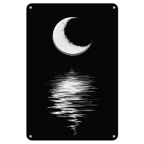 Moon Wall Decor For Home Bedroom Bar Bathroom Decor Gifts Metal Plaque Home Theme 1pcs
