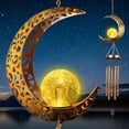 thumbnail image 1 of Moon Wind Chimes, Solar Wind Chimes for Outside Lights, Crackle Glass Ball Wind Chimes, Memorial Gifts for Grandma Moon Decor Gardening Gifts Patio Yard Christmas Decorations, 1 of 9
