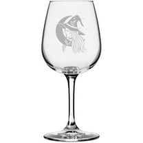 Moon Witch 1 Happy Halloween Etched 12.75oz All Purpose Libbey Wine Glass