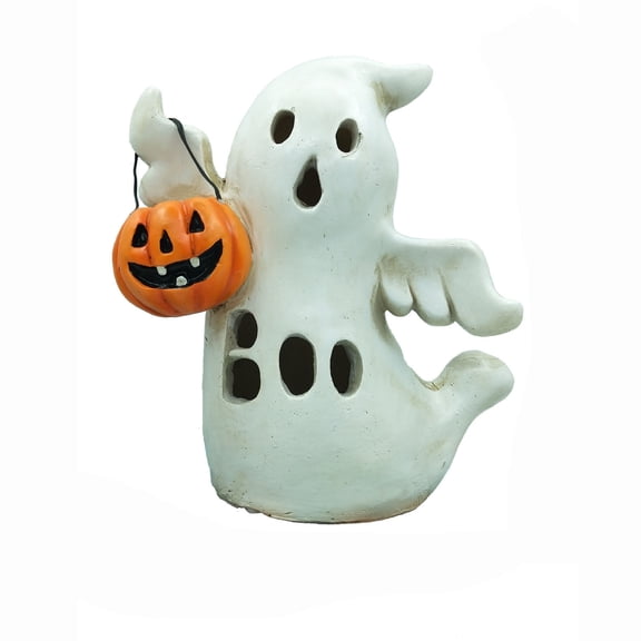 Moon Witch Ghost Pumpkin lantern Solar Light Up Witch On Moon Halloween Decor