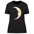 thumbnail image 1 of Moon With Tired Face Watercolor T-Shirt Women -Image by Shutterstock, Female Large, 1 of 2