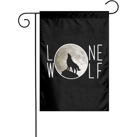 Moon Wolf Courtyard Decoration Garden Flag 12x18 Inch Outdoor Yard Banner