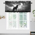 thumbnail image 1 of Moon Wolf Kitchen Valance Curtain Rod Pocket Rustic Wolf Howling Dark Night Nature Trees Scenery Privacy Decorative Rod Pocket Short Window Valance Curtains 54 by 18 in, 1 Panel, 1 of 6