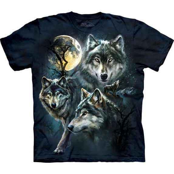 Moon Wolves Collage Adult T-Shirt 10-3309