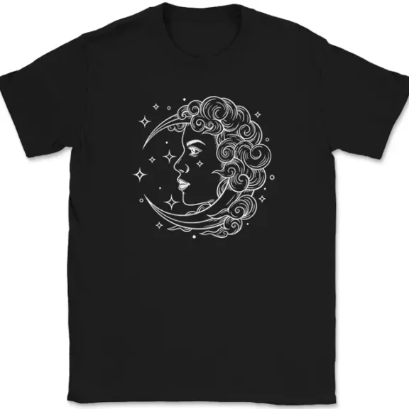 Moon Woman T-Shirt Astronomy Space Sun Earth Graphic Funny Tee Unisex S-5XL Hot Trending Shirt, Vintage Birthday Gift