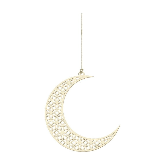 Moon Wooden Ornament DIY Festival Hanging Crafted Celestial Shape Home for Eid Celebrations and Special Events