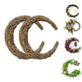 Moon Wreath Garland, Grapevine Wreath Moon Shaped Rattan Wreath Vine ...