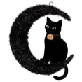 thumbnail image 1 of Moon and Cat Wreath, Black, 20" x 24", Halloween by Way To Celebrate, 1 of 7