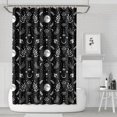 thumbnail image 1 of Moon and Leaf Gothic Pattern Modern Waterproof Shower Curtain Set with 12 Hooks, Washable Decorative Bathroom Shower Curtain, 1 of 6