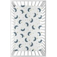 thumbnail image 1 of Sweet Jojo Designs Moon Bear Blue Gold and Grey Mini Fitted Crib Sheet, 1 of 3
