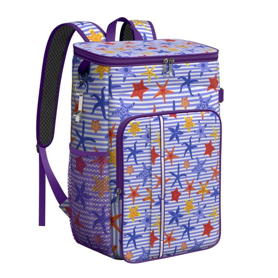 Moon and Star Print Gothic Backpack Cooler – Leakproof Insulated Cooler Bag with Mystical Celestial Vibe for Road Trips & Beach