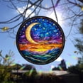 thumbnail image 1 of Moon and Star Stained Glass Suncatcher, Celestial Night Sky Window Hanging, Unique Home Gift for Friends, 1 of 5