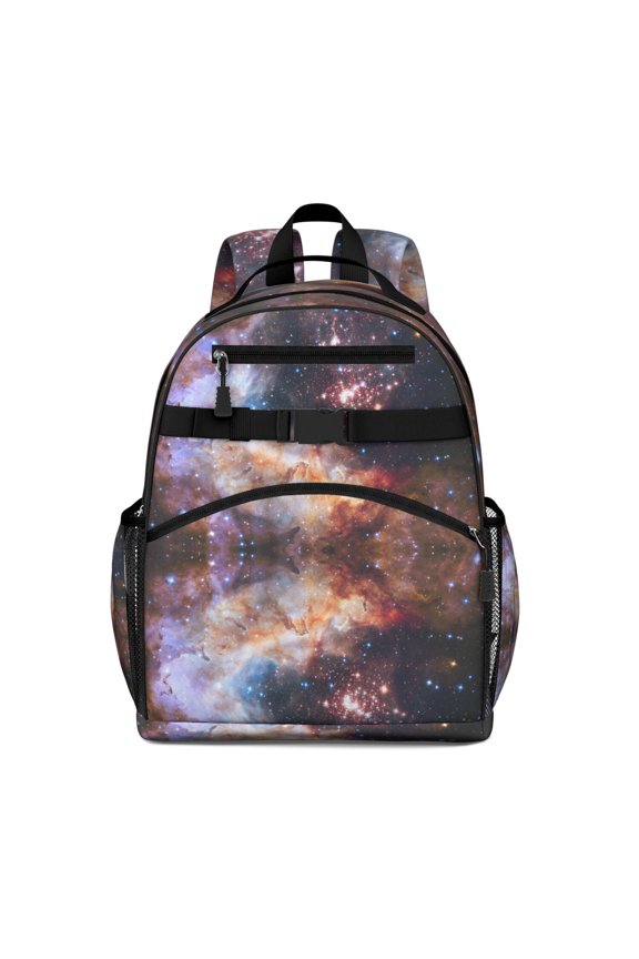 Moon and Stars Backpack - Spine-Protecting School Bag for Teens, Waterproof Fabric with Adjustable Straps
