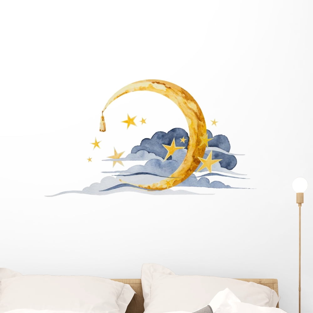Moon and Stars Clouds Wall Decal Wallmonkeys Peel and Stick Graphic (36 ...