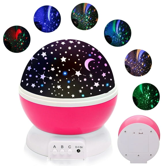 Star Projector Lamp Night Light 360 Degree Romantic Room Rotating Cosmos Star Projuctor,Christmas Decorations Light Lamp Starry Moon Sky Night Projector Kid Bedroom Lamp
