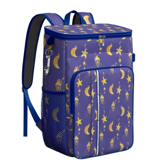 Moon and Stars Cooler Backpack - 20L Insulated Leakproof Soft Cooler Bag for Beach, Camping & Picnic, Holds 26 Cans, Space & Galaxy Aesthetic