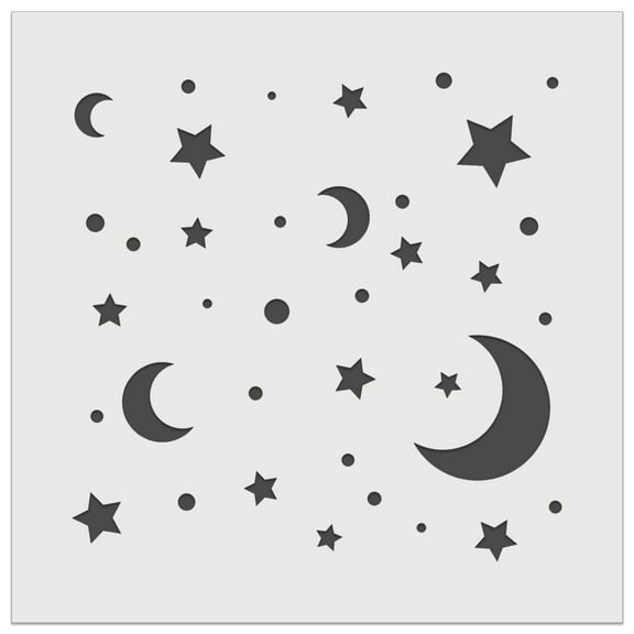 Moon and Stars DIY Cookie Wall Craft Stencil - 9.0 Inch