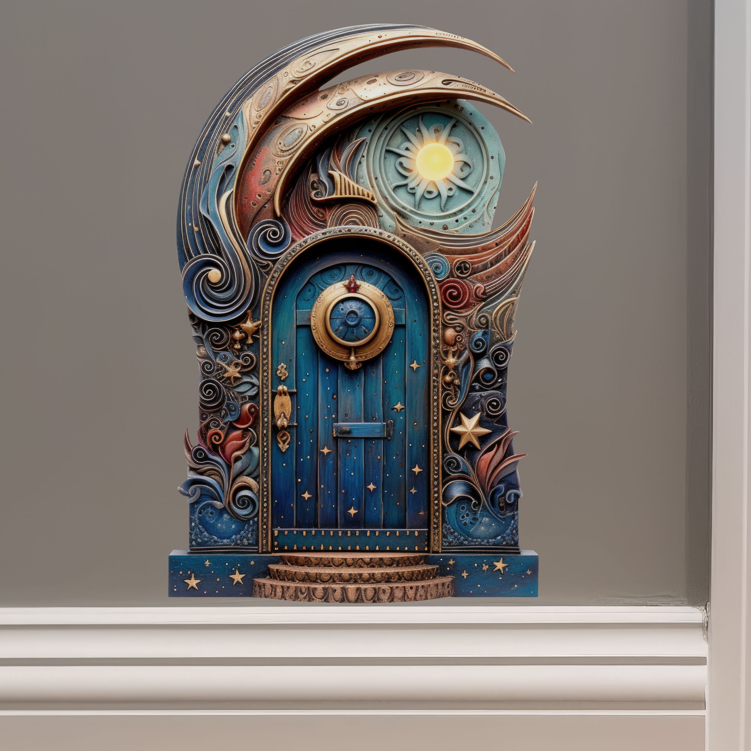Moon and Stars Fairy Door - Fairy Door 3D Wall Sticker - Walmart.com
