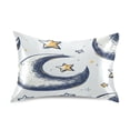 thumbnail image 1 of Moon and Stars Satin Pillowcase 20''x26'' Double-Sided Print Soft Wrinkle Resistant, 1 of 9