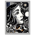thumbnail image 1 of Moon and Sun Tarot Card Style Love Story Night Boho Plant Patterns Artwork Framed Wall Art Print A4, 1 of 4