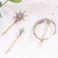 thumbnail image 1 of Moon and stars hair pin set - Starburst hair pin set - moon hair clip set - Gold star hair pin set, 1 of 4